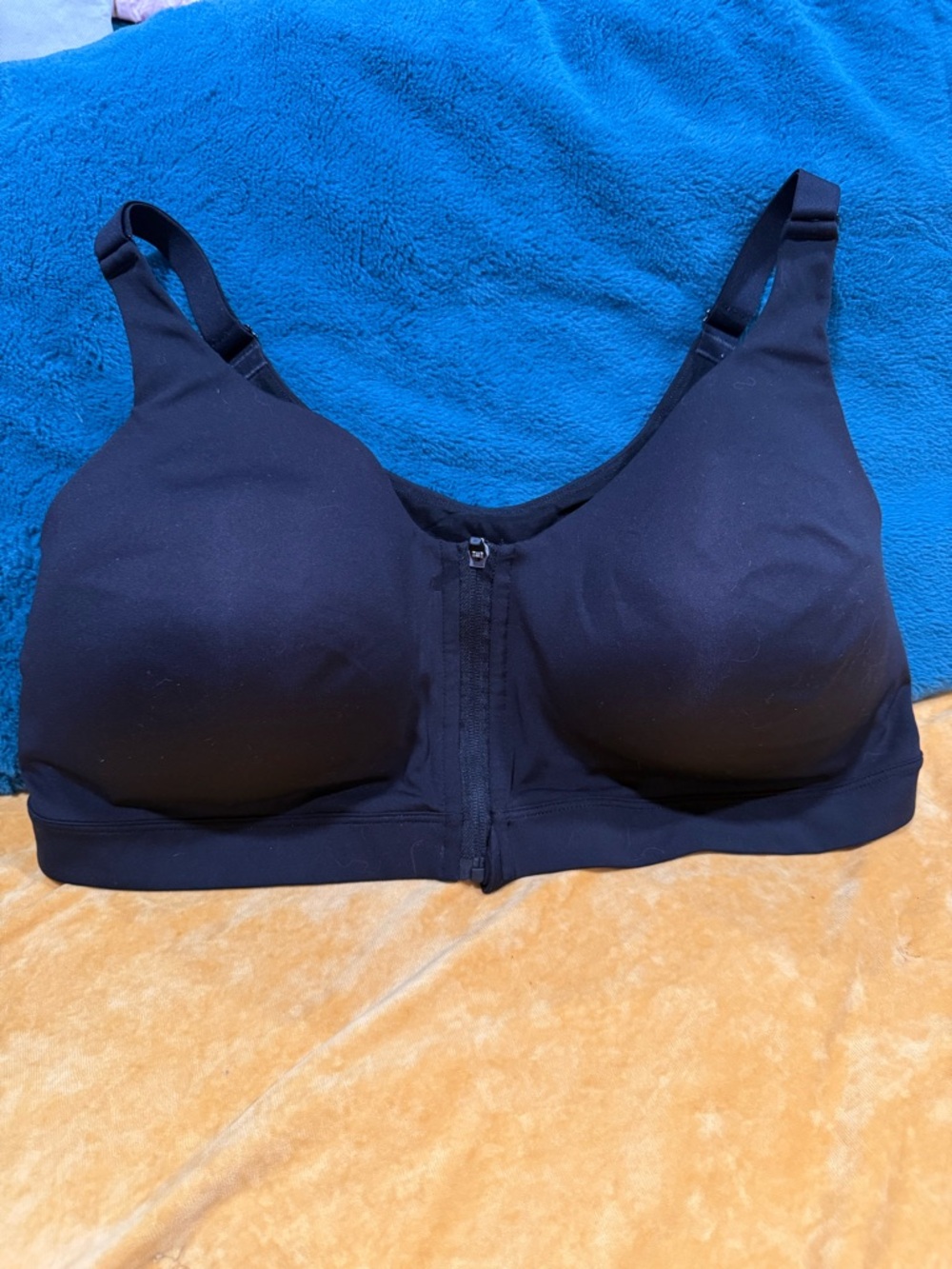 Old Navy Black Front-Zip Powersoft High Support Wireless Comfort Bra